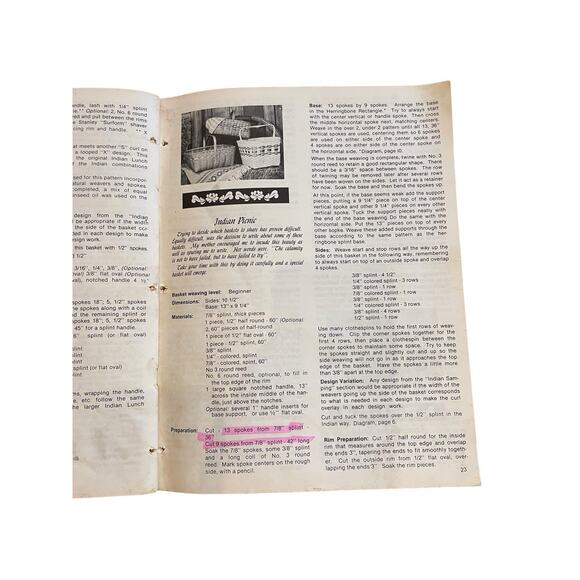 FRIENDSHIP BASKETS by JOAN MOORE Basket Weaving Pattern Instruction Book VTG. - Picture 4 of 4